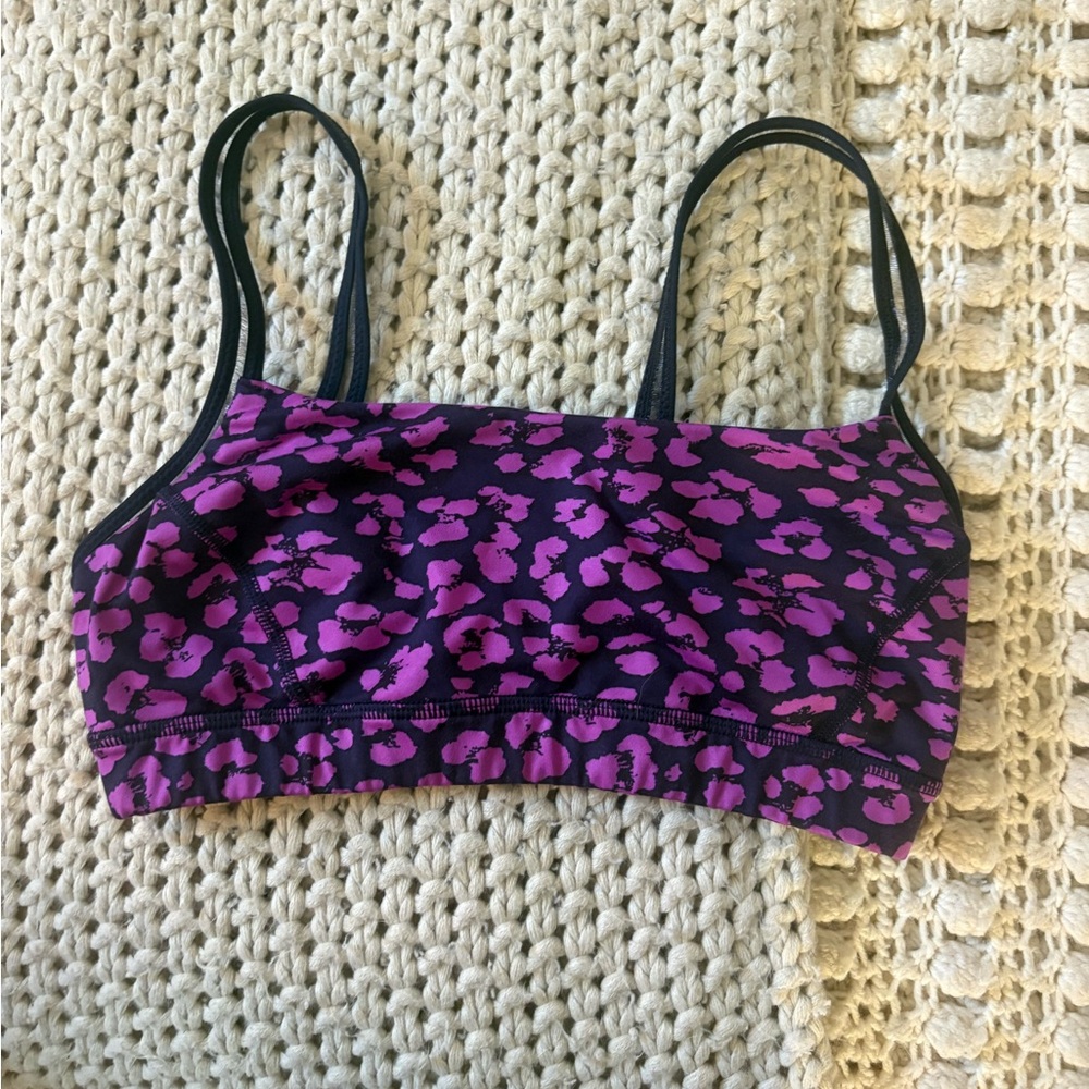 lululemon athletica Purple and Black Leopard Print Sports Bra